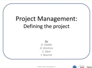 Project Management - Defining the project