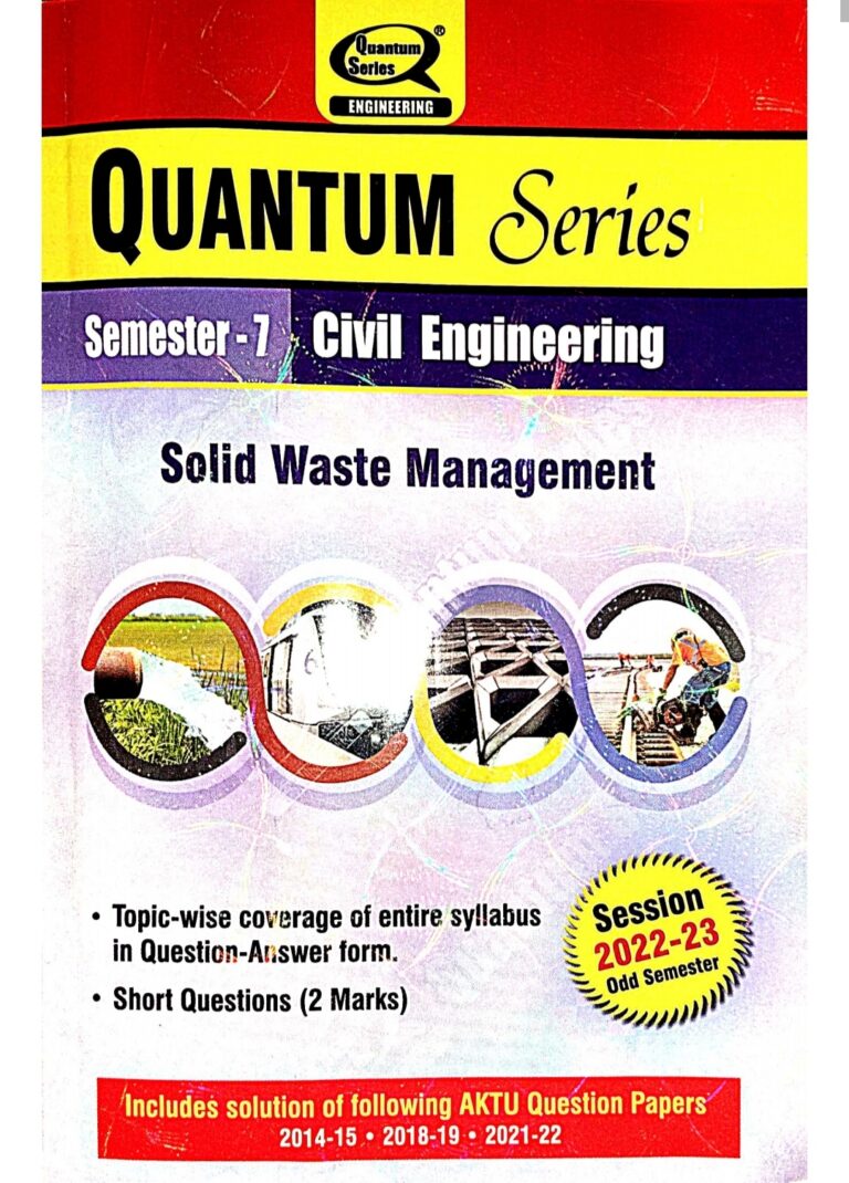 Solid Waste Management SWM AKTU Quantum - Semester - 7 Civil ...