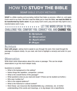 Soap Bible Study Method PDF Download