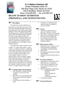 Bicep Tendonitis Exercises PDF Free Download
