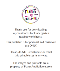 Simple Sentences For Kindergarten To Read PDF Free Download