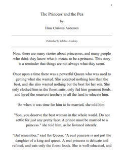 The Princess And The Pea Book PDF Free Download