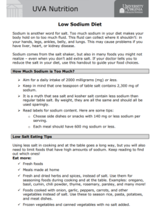 Low Sodium Diet Plan PDF Free Download