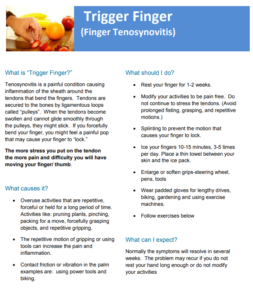 Trigger Finger Exercises PDF Free Download