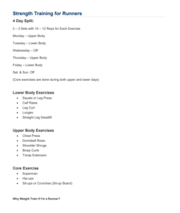 Weight Training Program For Runners PDF Free Download