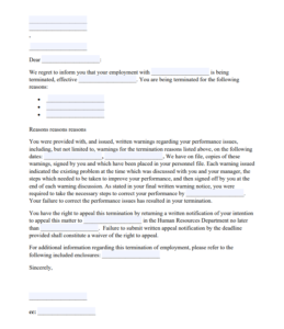Employee Termination Letter PDF Free Download