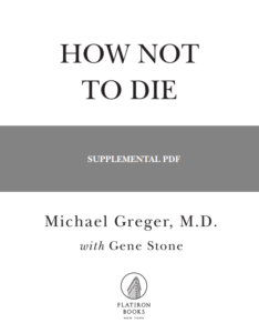 How Not To Die SUPPLEMENTAL PDF MICHAEL GREGER Free Download
